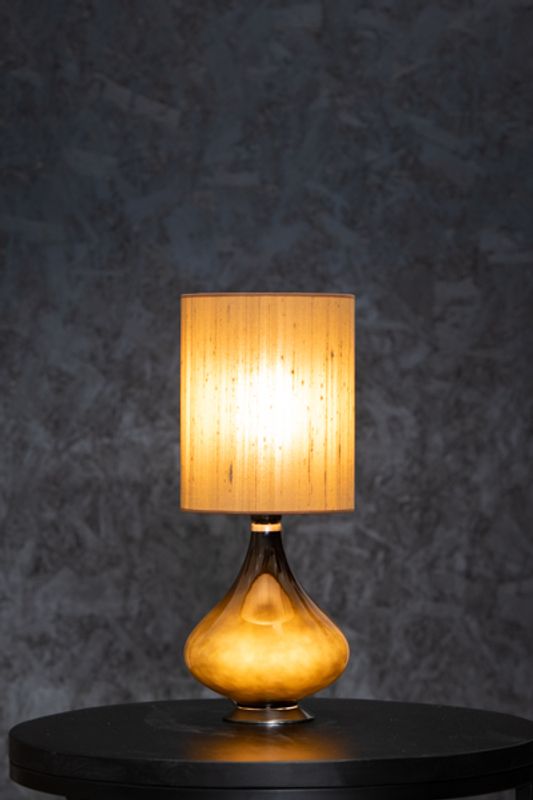 Flavia negra mini, Seda Tostada, H 48cm