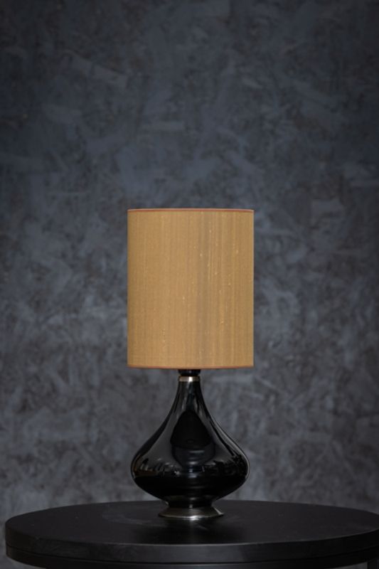 Flavia negra mini, Seda Tostada, H 48cm